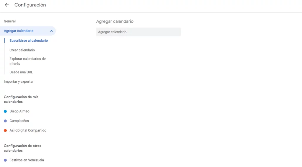 Cómo organizarse con Google Calendar: suscribirse a calendarios.