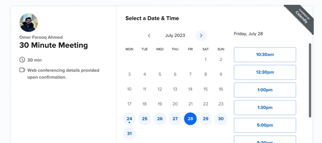 HubSpot Meetings Vs Calendly: Calendly homepage