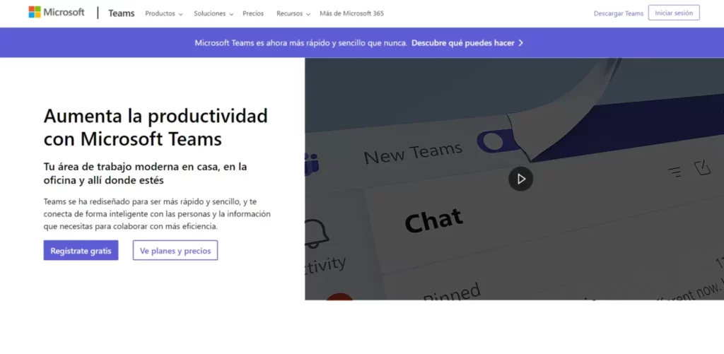 Alternativas a Zoom: Microsoft Teams.