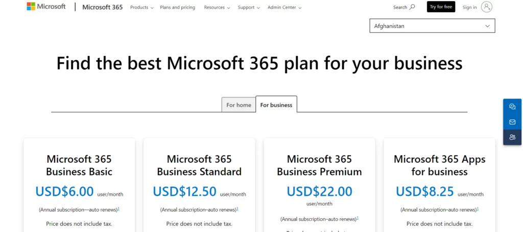 Microsoft bookings Vs Calendly: Microsoft Bookings prices.