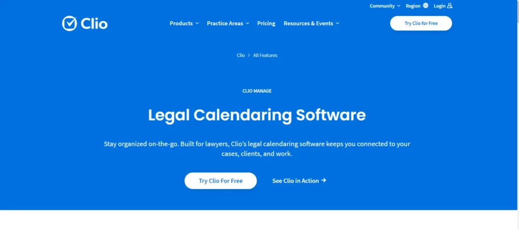 Scheduling software for lawyers and law firms: Clio